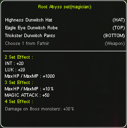 Set effects from the Root Abyss set