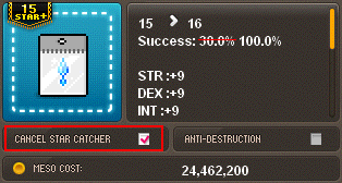 Option to enable / disable Star Catcher circled